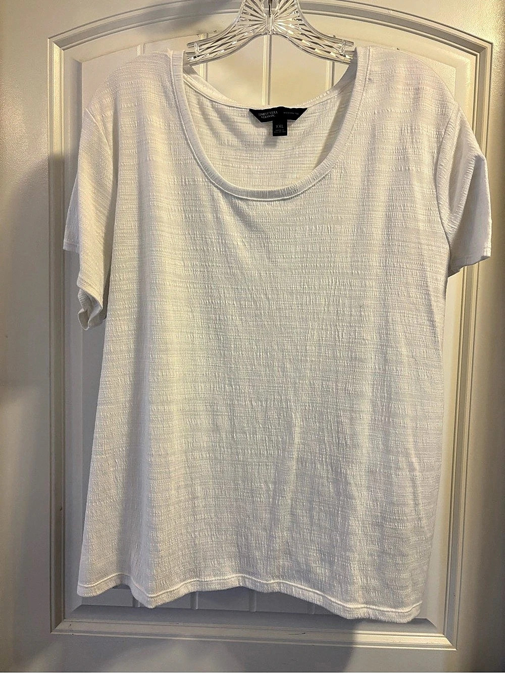 Simply Vera Wang Modern Tee Short Sleeve White XXL